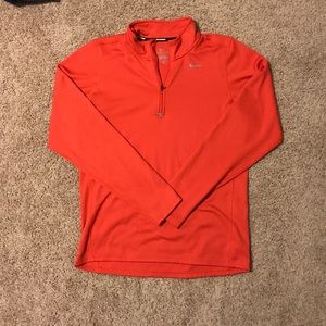 NIKE RUNNING blood-orange quarter zip